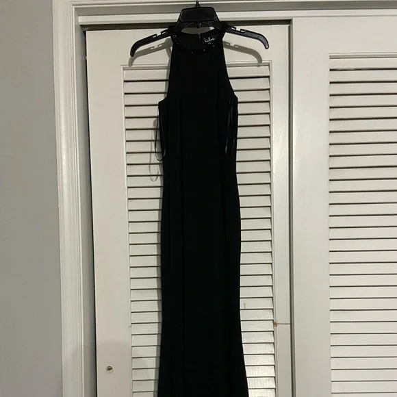 Lulu's Black Beaded Neck Dress - Picture 2 of 7